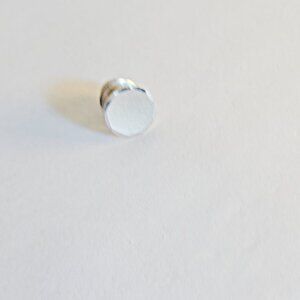 Vintage Silver Tone Round Simple Tie Tack Lapel Pin